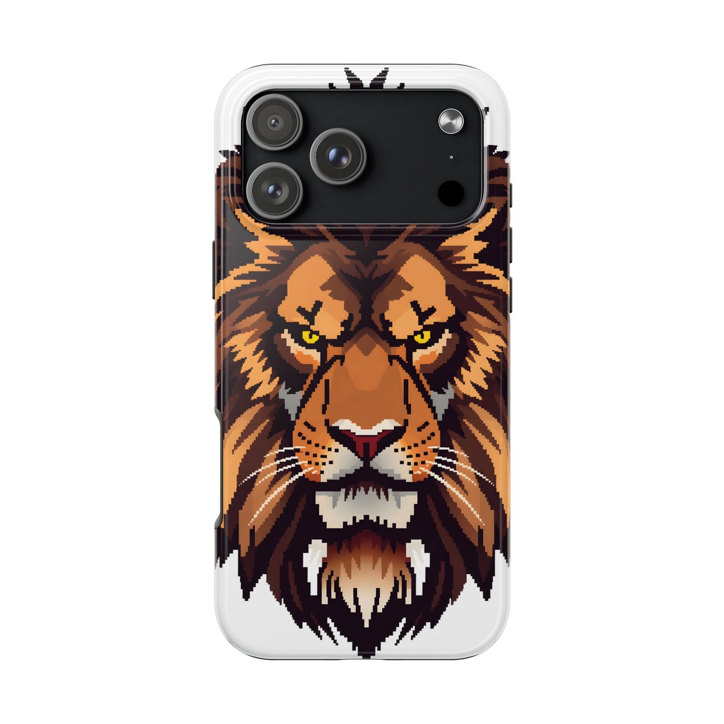 Fierce Pixelated Lion Tough Phone Case - Durable Design for Animal Lovers - for iPhone