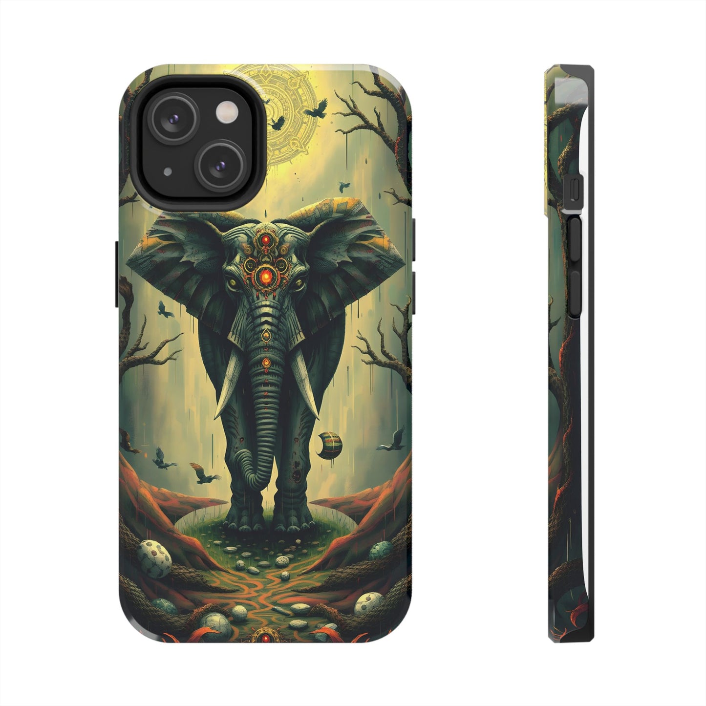 Mystical Forest Elephant Tough Phone Case | Vibrant Design for Nature Lovers - for iPhone