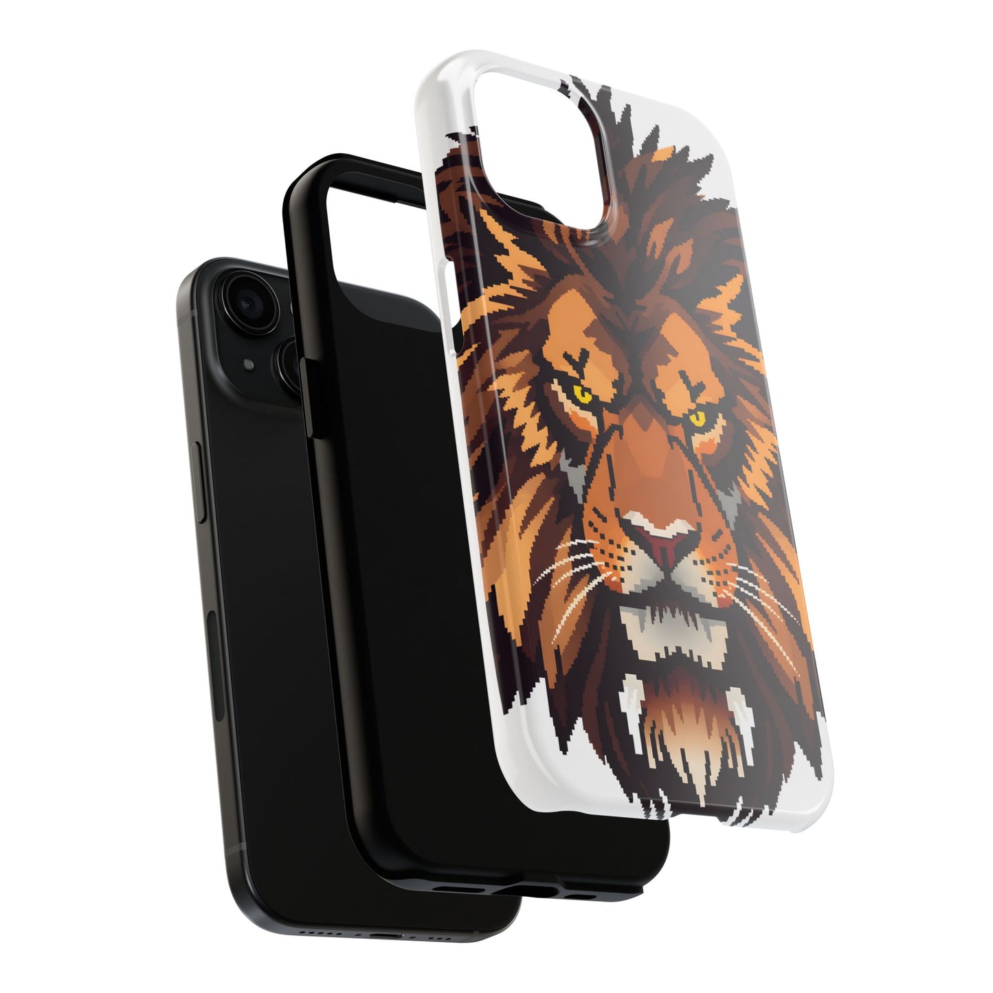 Fierce Pixelated Lion Tough Phone Case - Durable Design for Animal Lovers - for iPhone