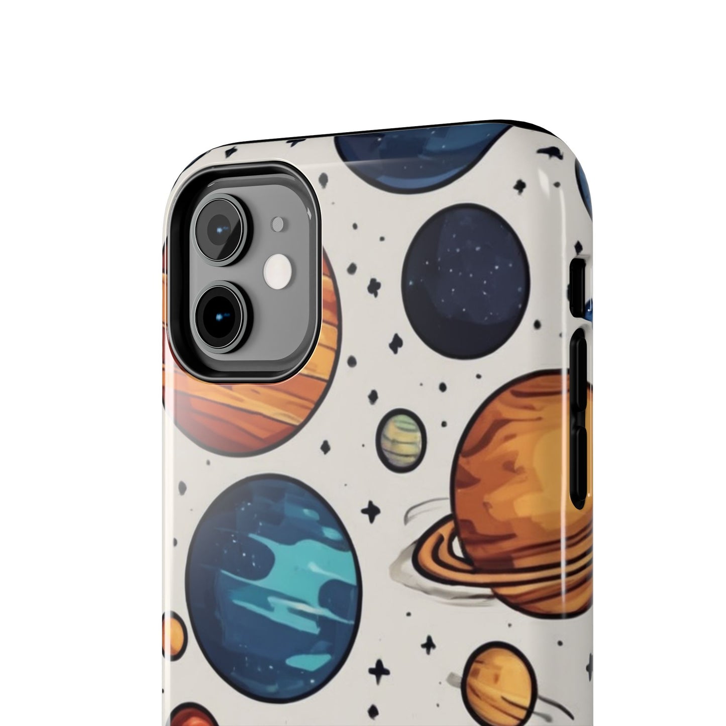 Cosmic Galaxy Tough Phone Case - Planetary Cartoon Design - for iPhone