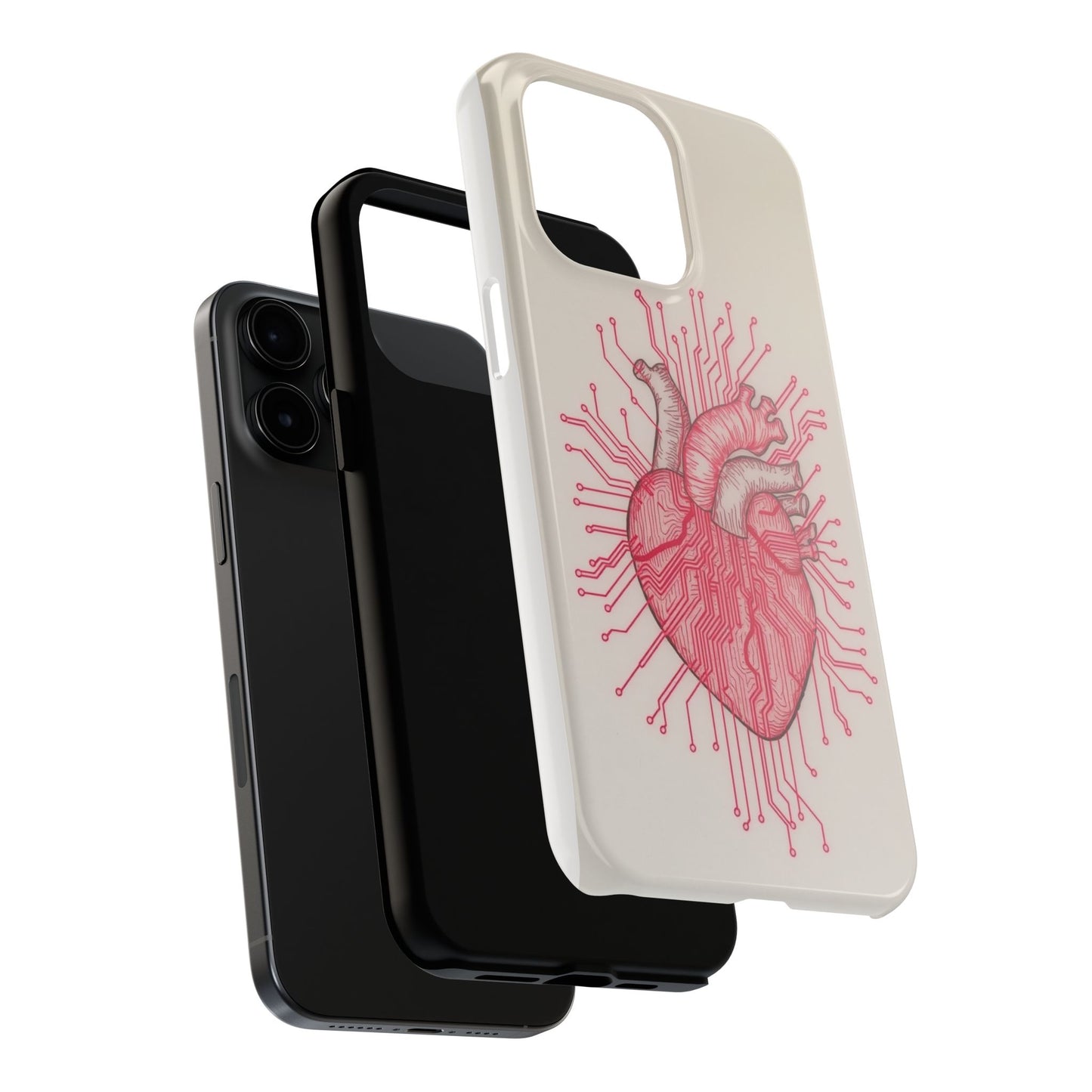 Heart Circuit Tough Phone Case – Unique Tech-Inspired Design for Tech Lovers