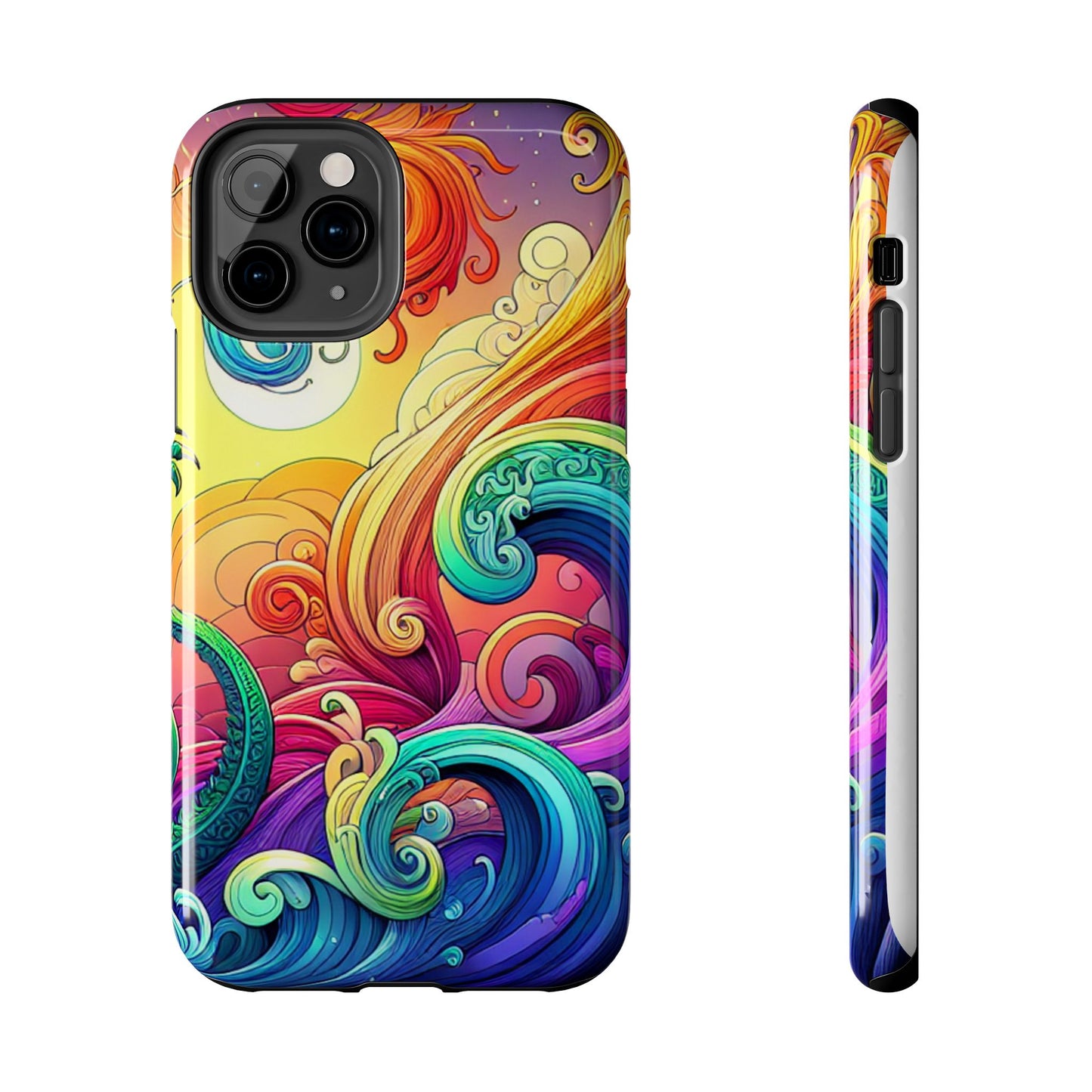 Fantasy Ocean Waves Tough Phone Case - Colorful Protective Cover - for iPhone