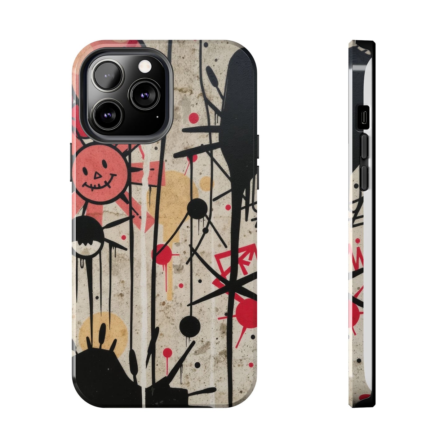 Artistic Tough Phone Case - Abstract Fun Grafitti Design for Protective Style - for iPhone