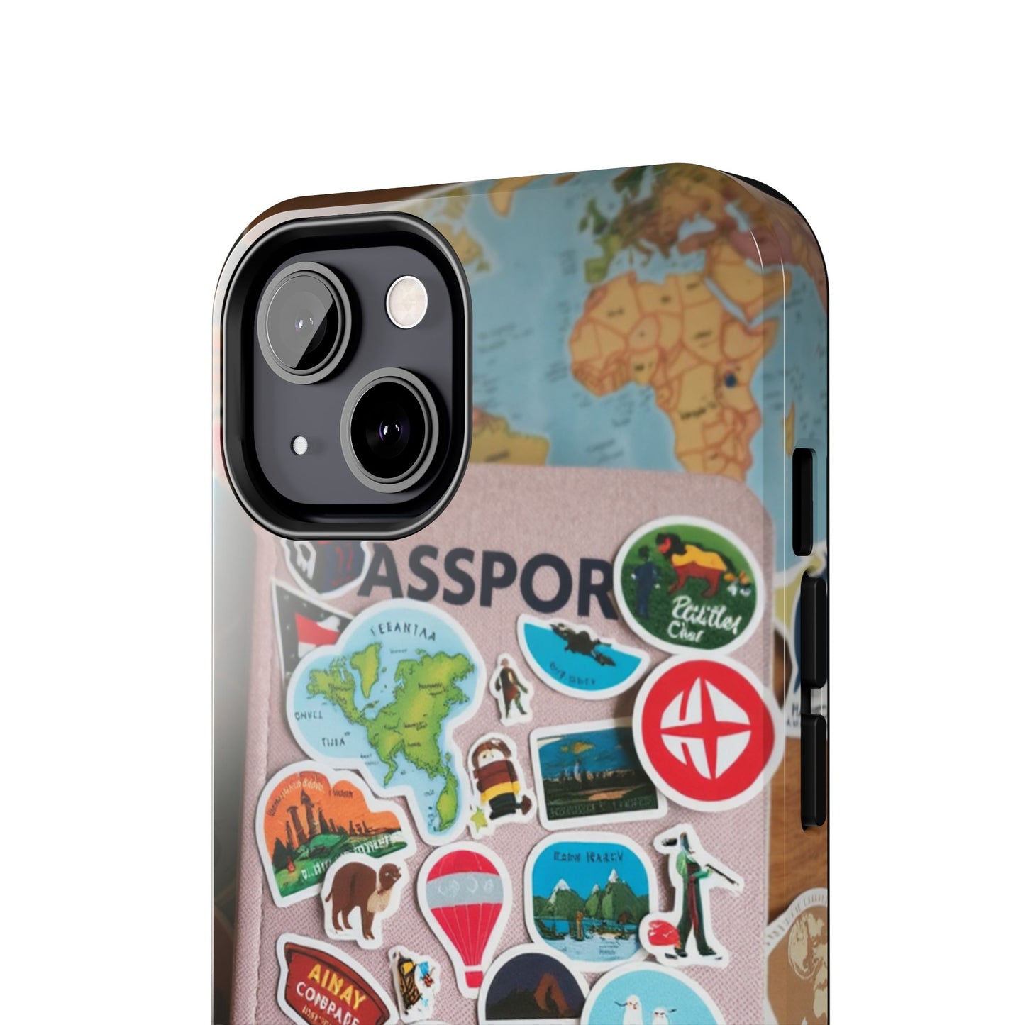 Adventure Stickers Phone Case - Tough Protection for Travel Lovers