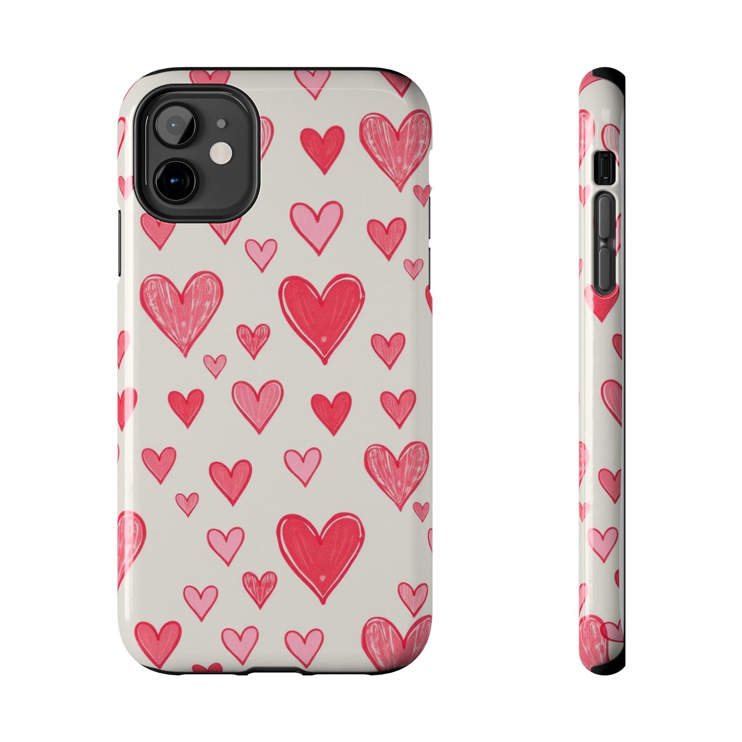 Heart Pattern Tough Phone Case - Cute and Stylish Protection