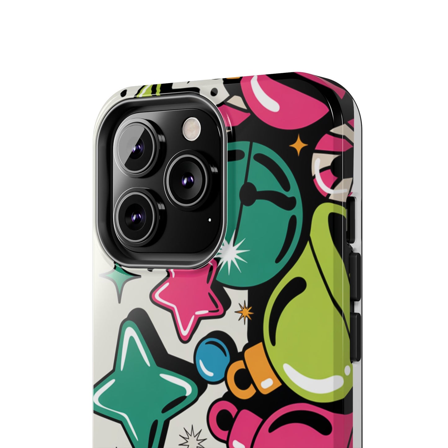 Retro 90's Colorful Bell Pattern Tough Phone Case for iPhones