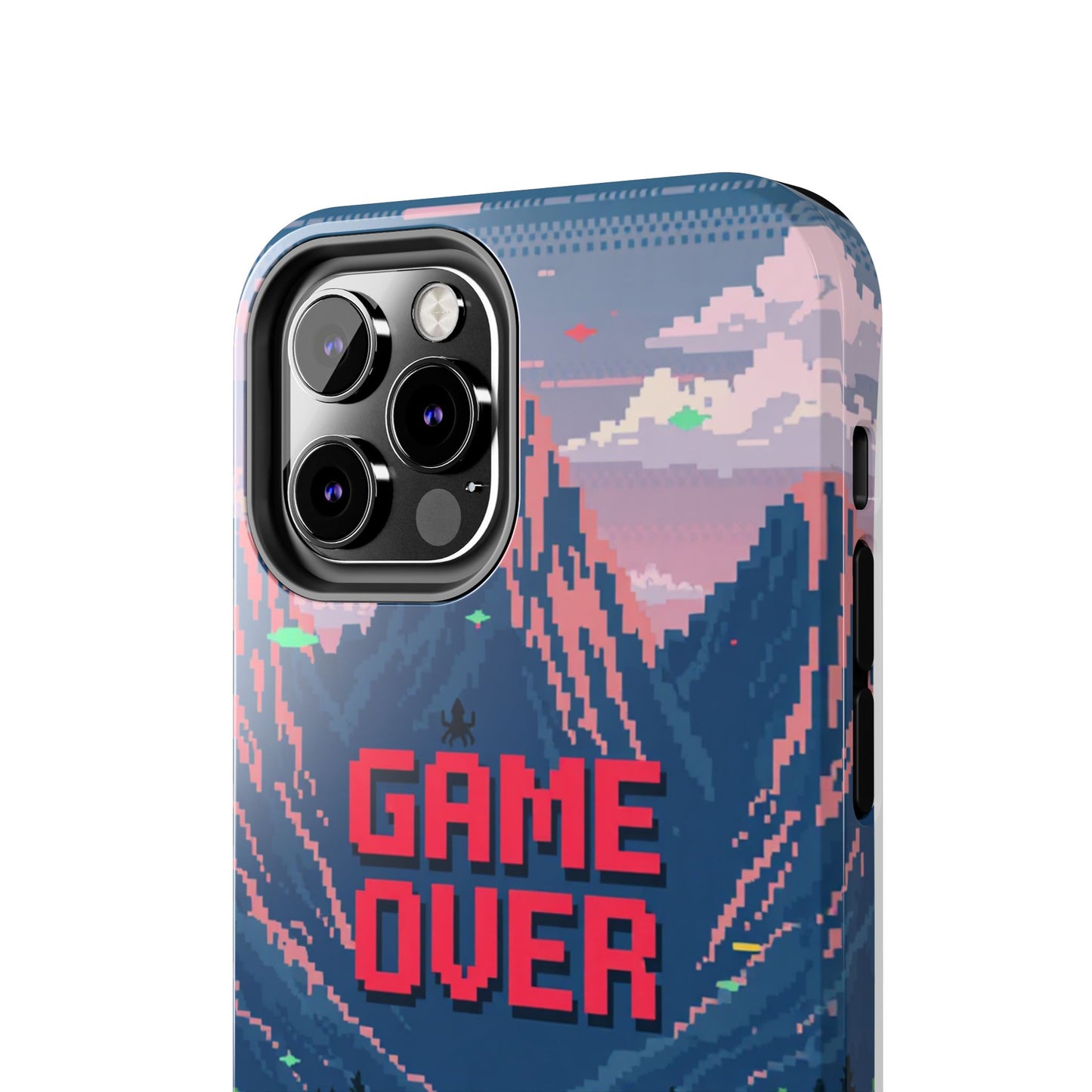 Pixel Art Tough Phone Case - 'Game Over' Design for Gamers