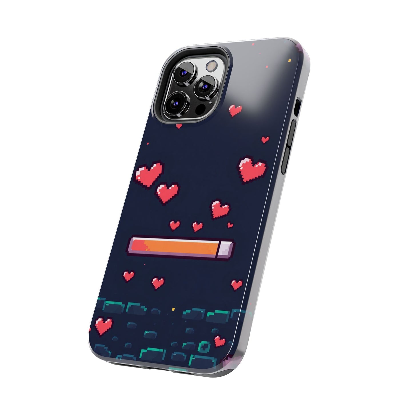 Pixel Heart Tough Phone Case - Retro Gamer Style for Valentine's Day