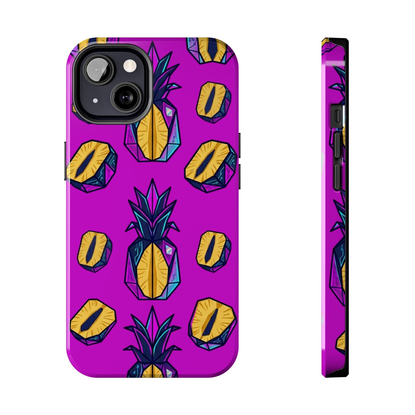 Cyberpunk Origami Pineapple iPhone Case