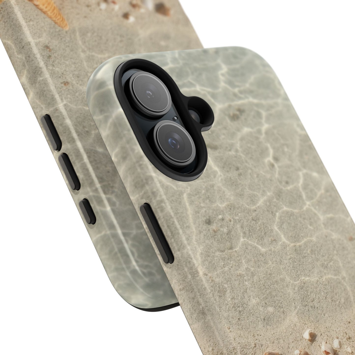 Beach-Inspired Tough Phone Case with Starfish and Seashell Design