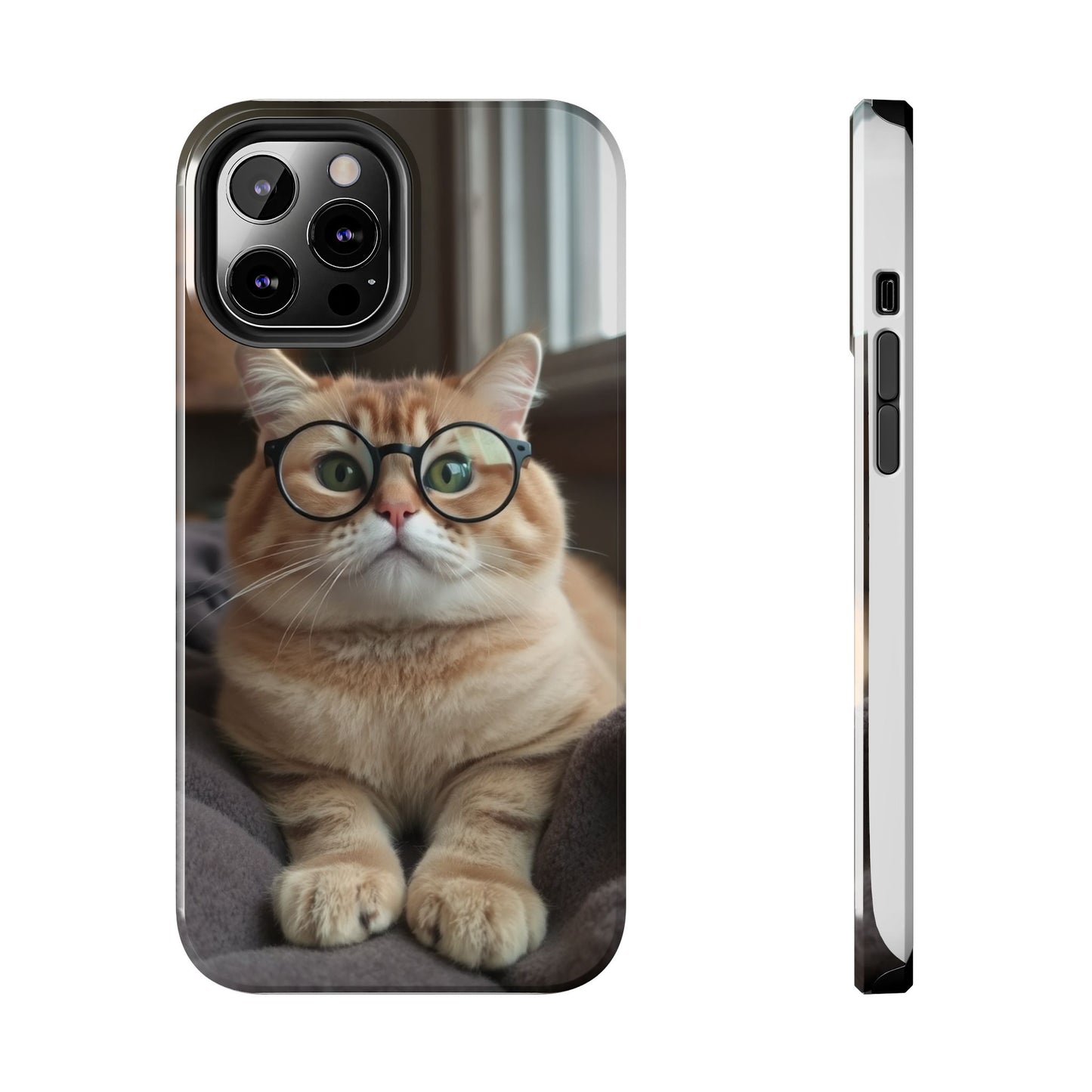 Cute Cat Glasses Tough Phone Case - Fun & Stylish Protection for Cat Lovers