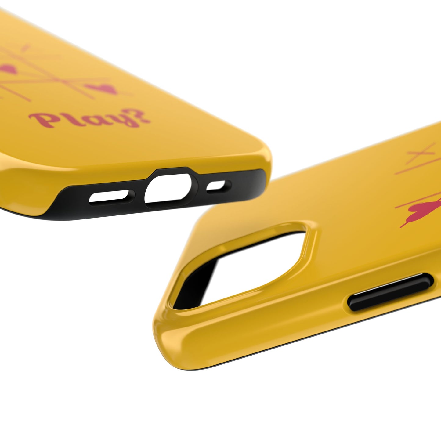 Heart Game Tough Phone Case - Fun Yellow Design for Gamers & Loved Ones - for iPhone