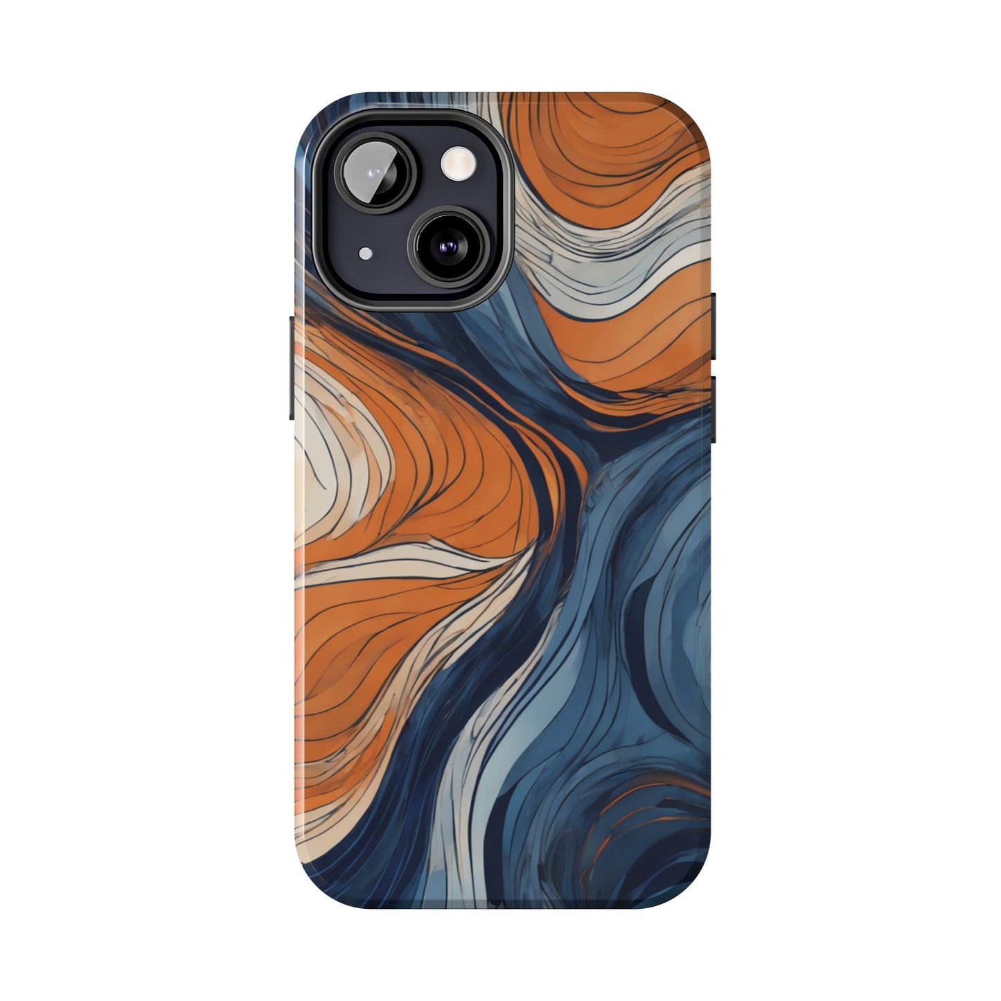 Artistic Tough Phone Case - Vibrant Abstract  Waves Design - for iPhone