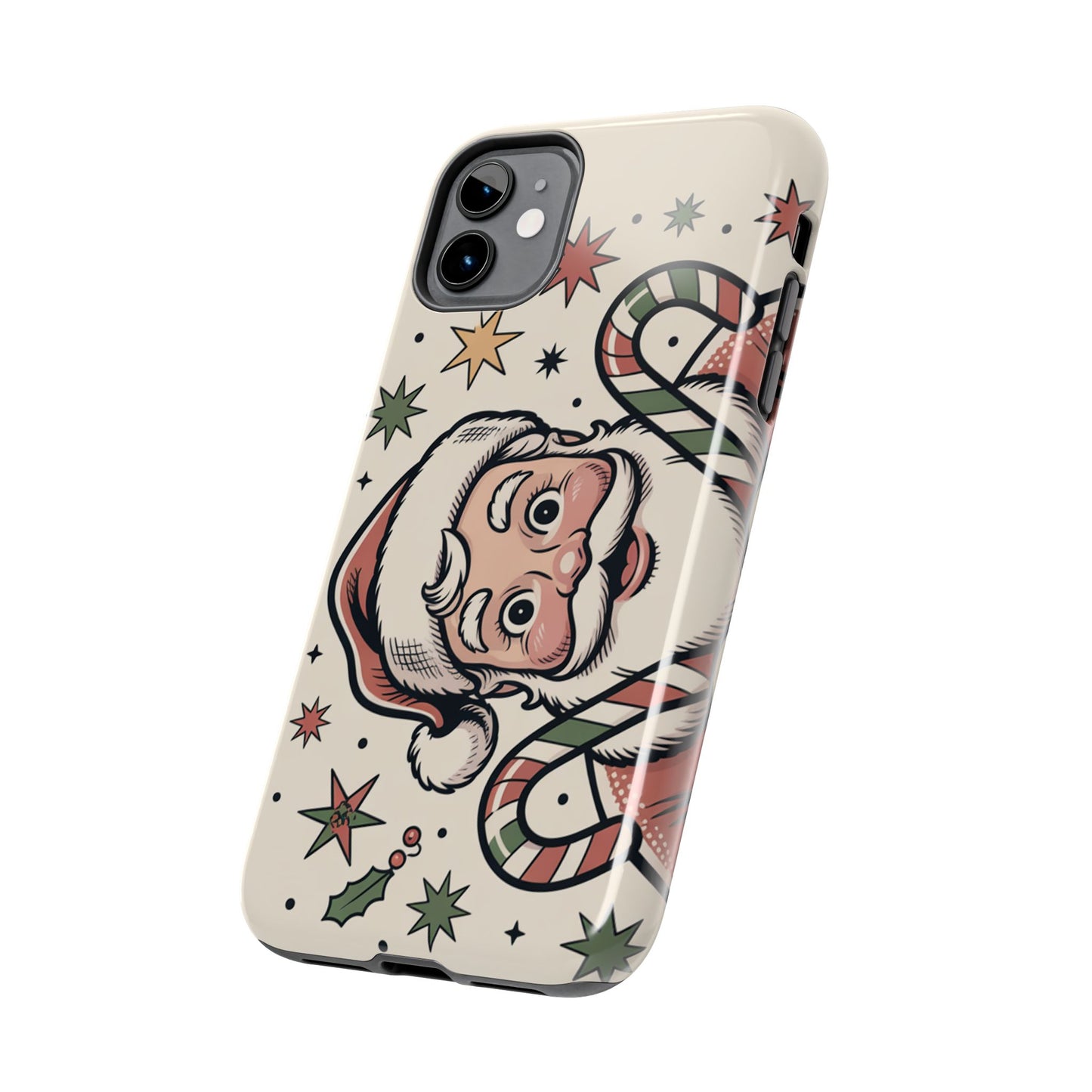Retro Santa Tough Phone Case - Festive Holiday Design
