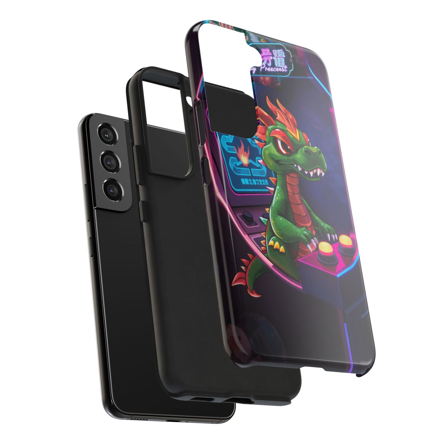 Retro Gamer Tough Phone Case with Dragon Design
