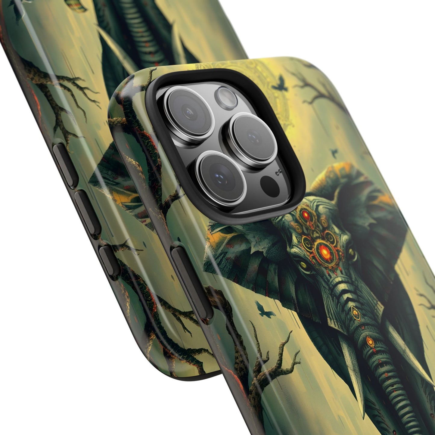 Mystical Forest Elephant Tough Phone Case | Vibrant Design for Nature Lovers - for iPhone