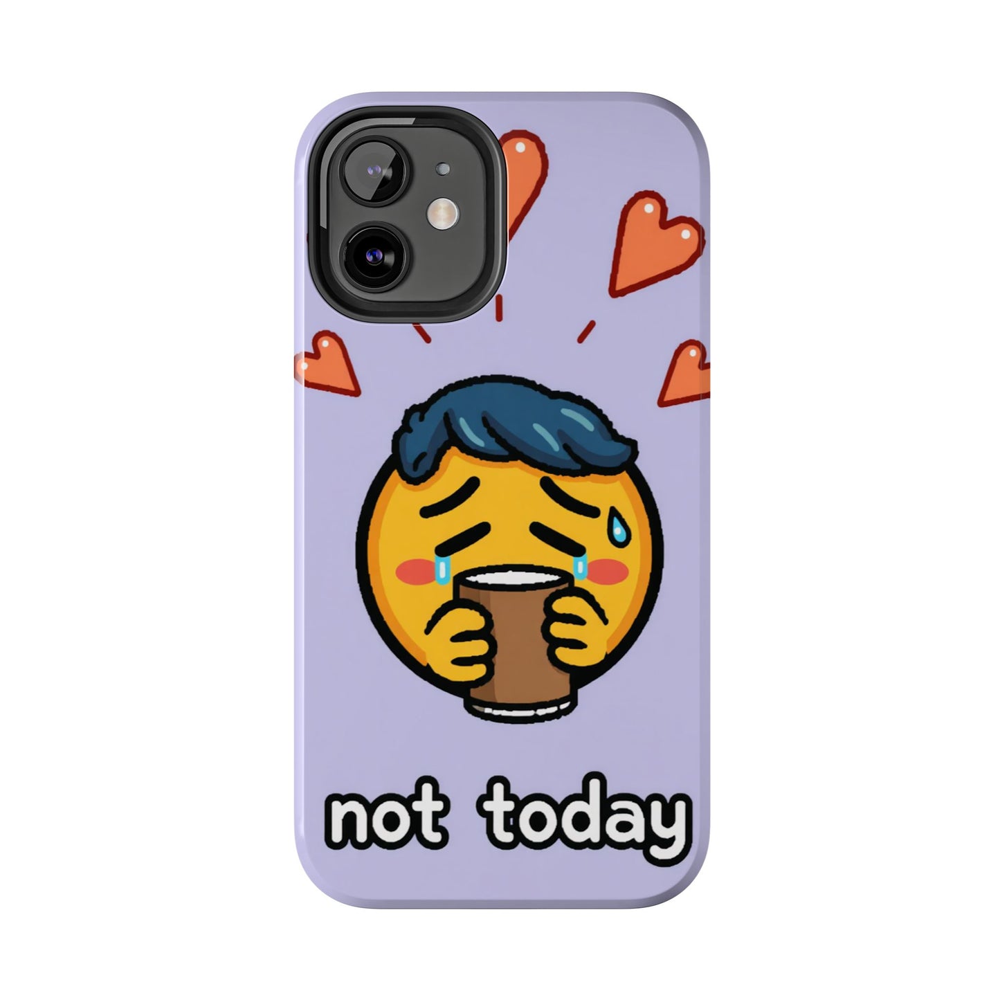 Cute Tough Phone Case - 'Not Today' Emoji Design