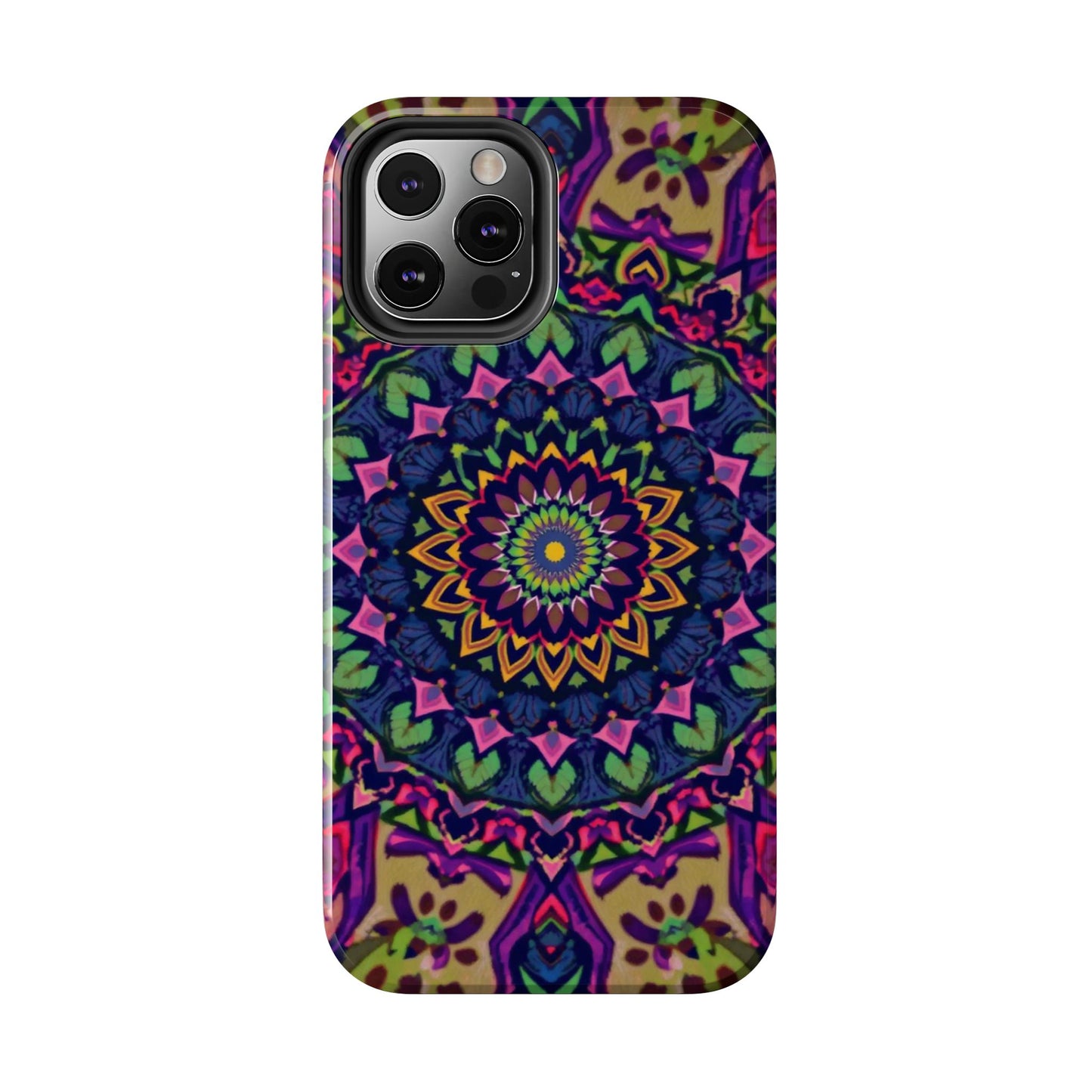 Vibrant Mandala Tough Phone Case - Colorful, Purple Fusion, Durable Protection for Your Device - for iPhone