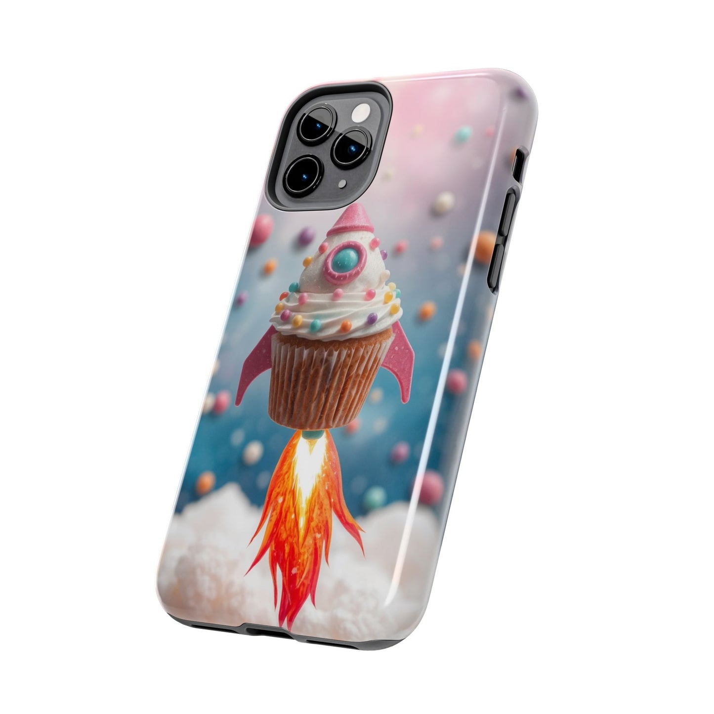 Whimsical Rocket Cupcake Phone Case - Fun Protective Case for Kids and Teens