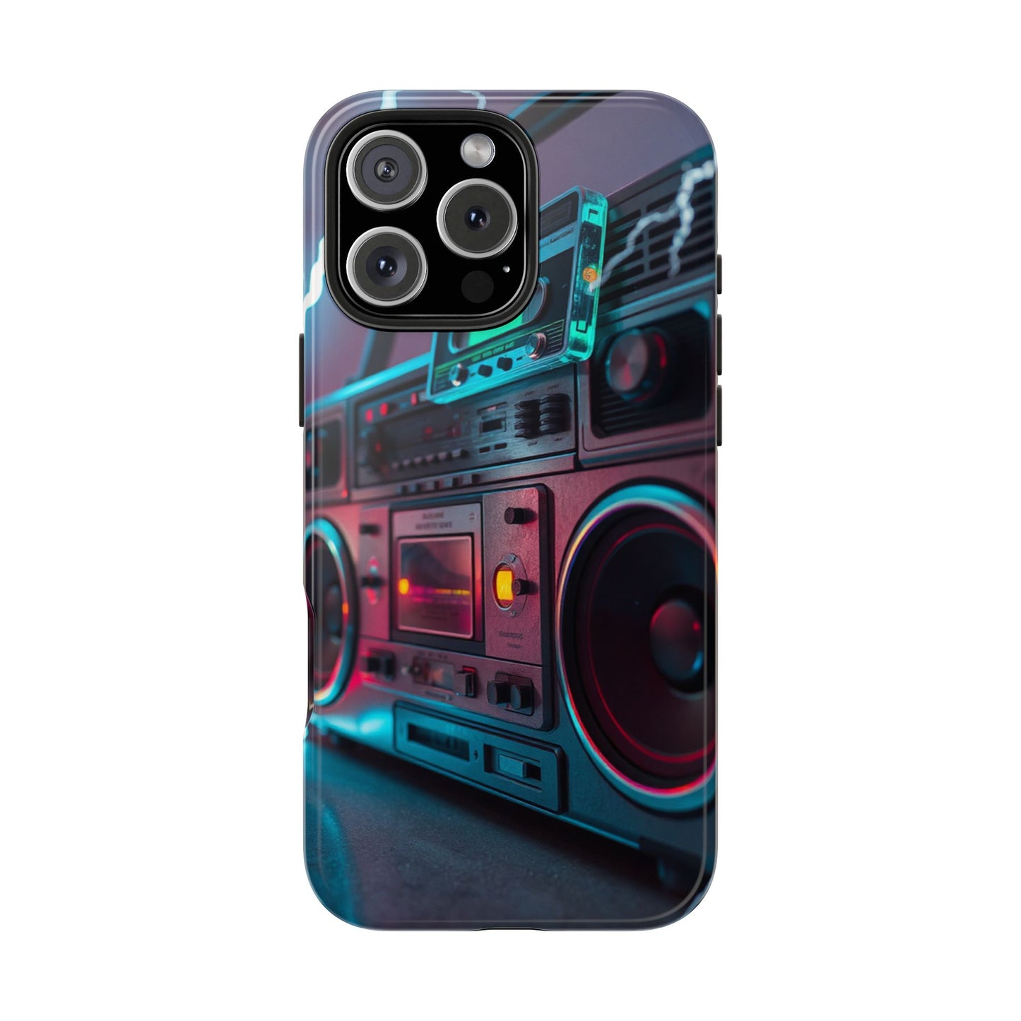 Retro Boombox Tough Phone Case – Vibrant Protection for Music Lovers