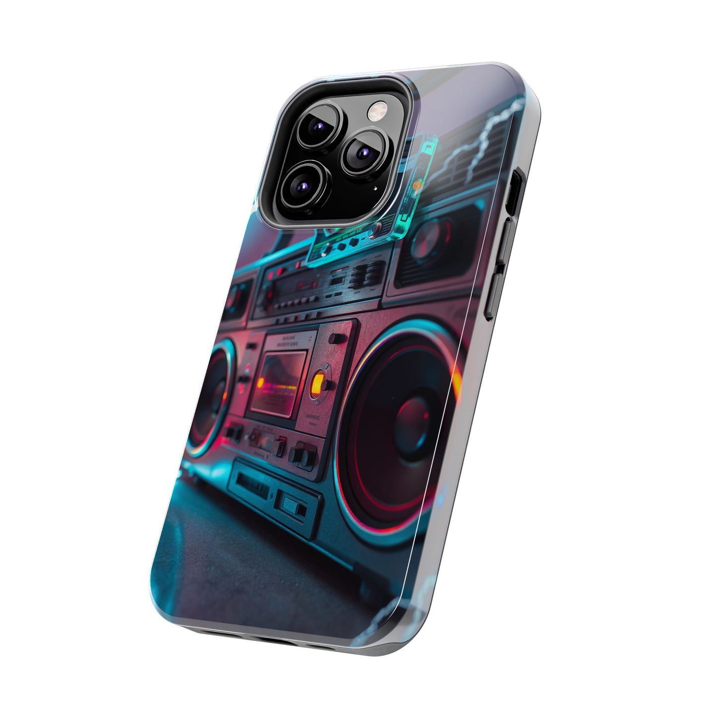 Retro Boombox Tough Phone Case – Vibrant Protection for Music Lovers