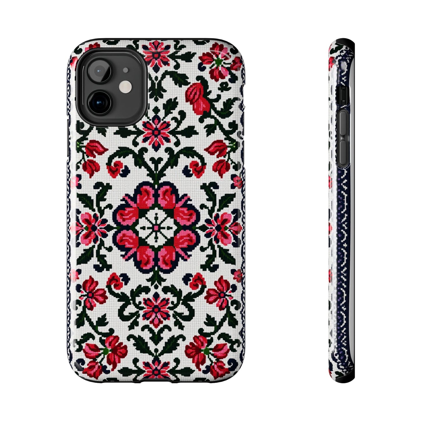 Traditional Knit Floral Design | Tough Phone Case - Durable Protection for iPhone