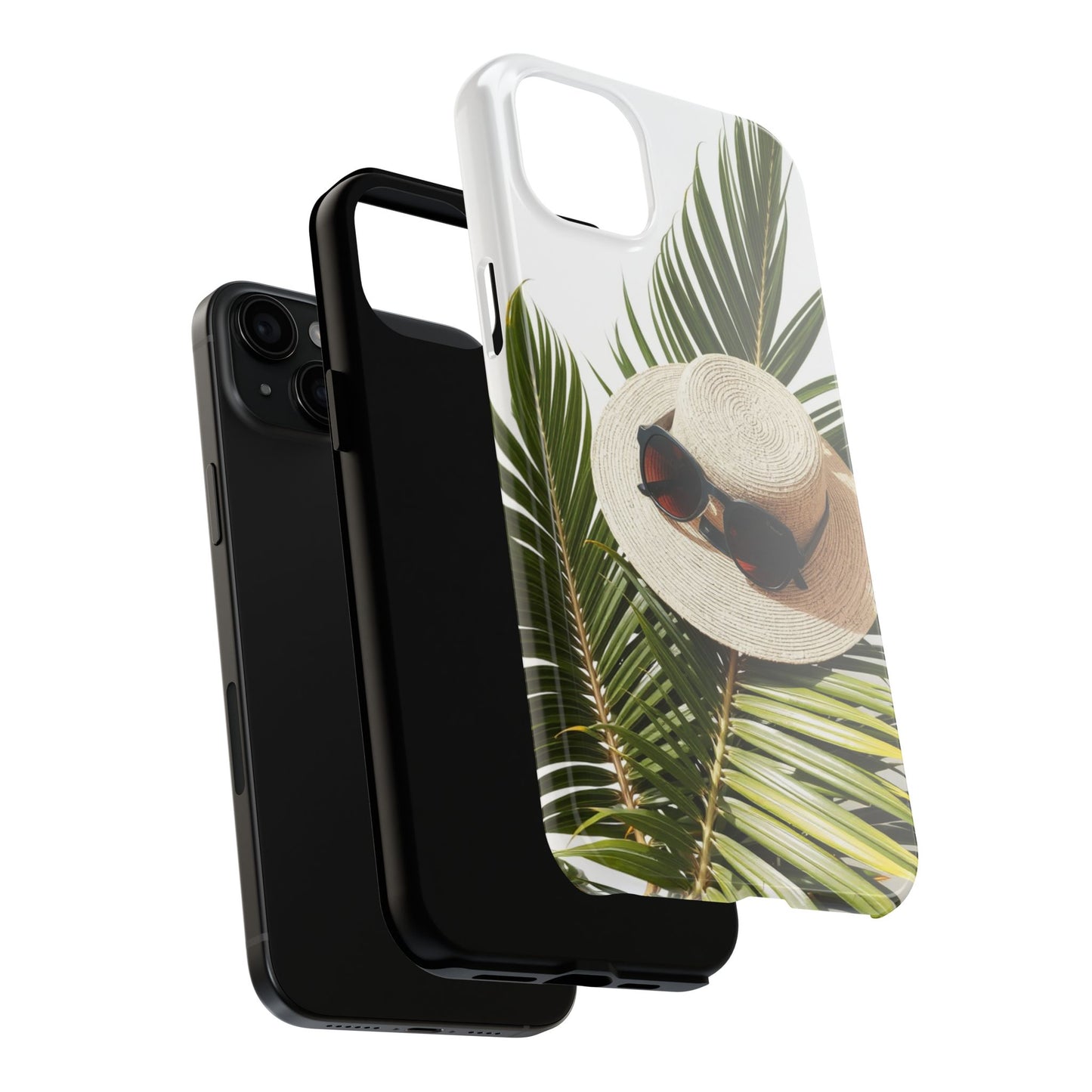 Tropical Phone Case - Summer Vibes with Hat & Sunglasses Design