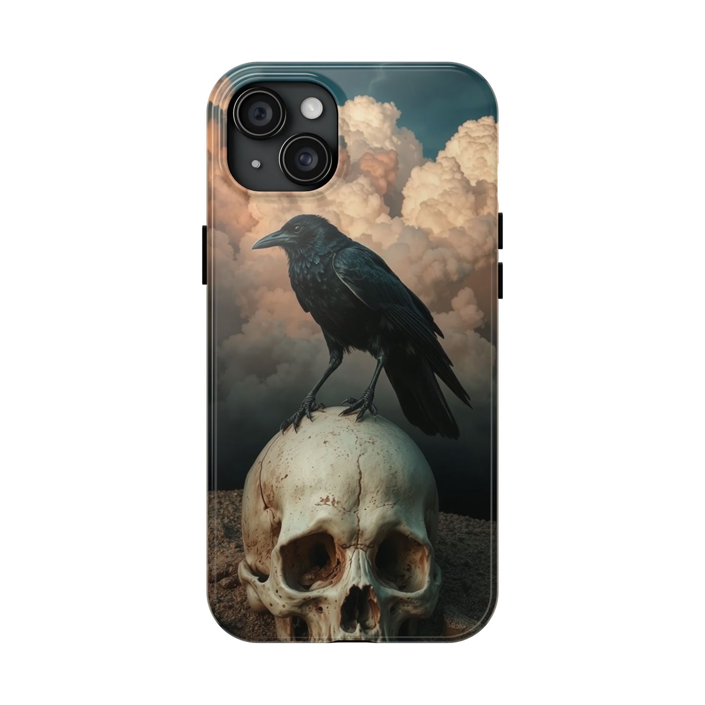 Gothic Raven Skull Tough Phone Case - Unique Protective Cover for Halloween Lovers