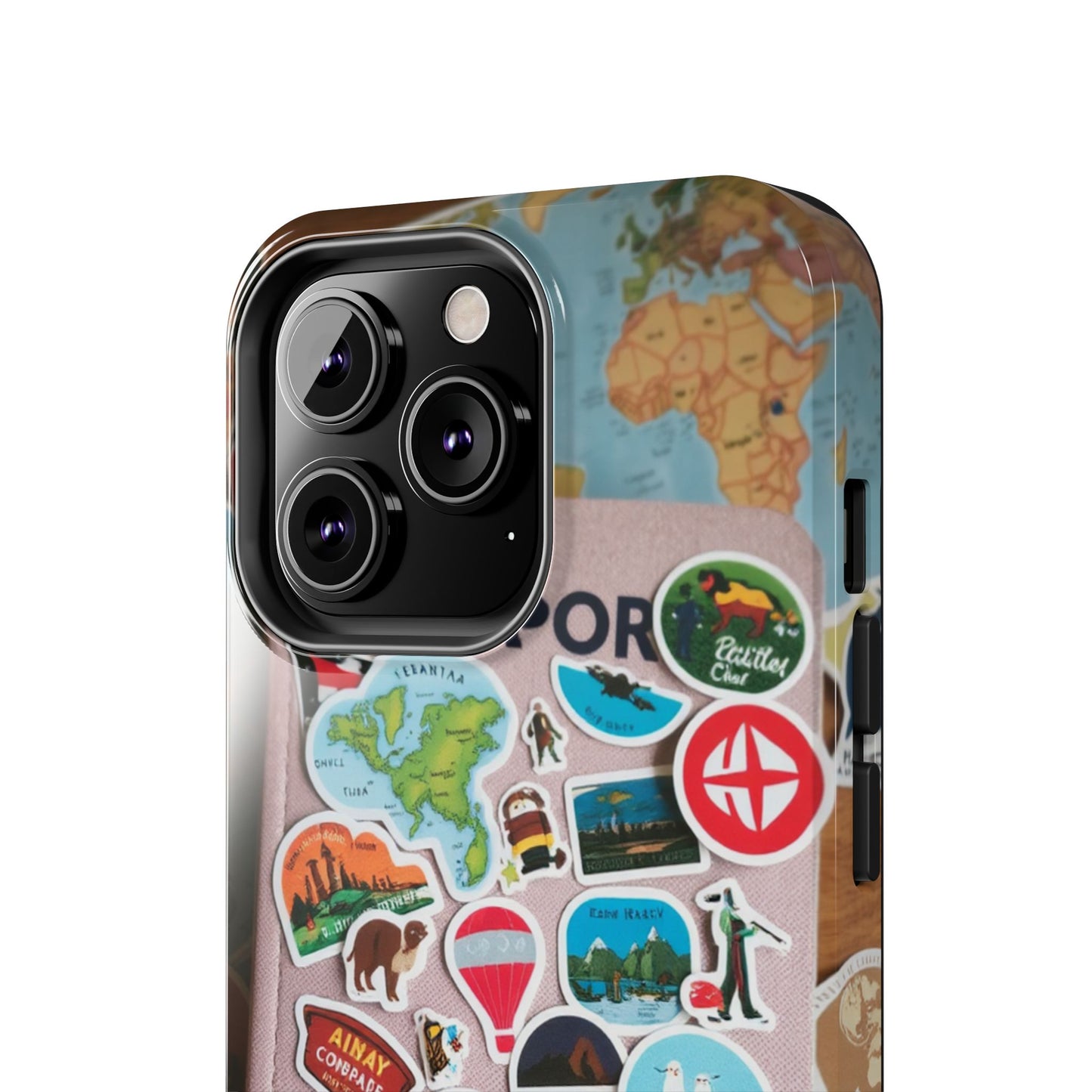 Adventure Stickers Phone Case - Tough Protection for Travel Lovers