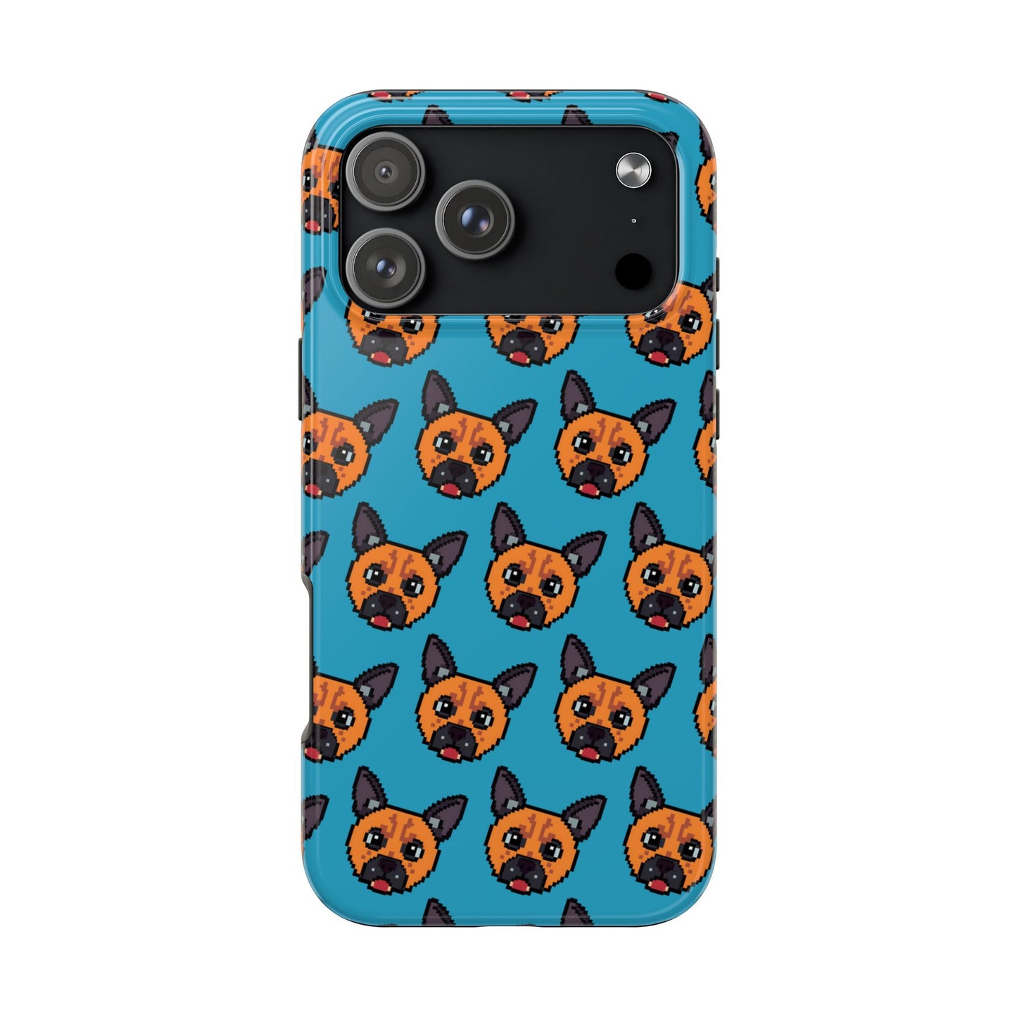 Cute Orange Dog Pixel Art Pattern Tough Phone Case - Fun & Durable Protection - for iPhone