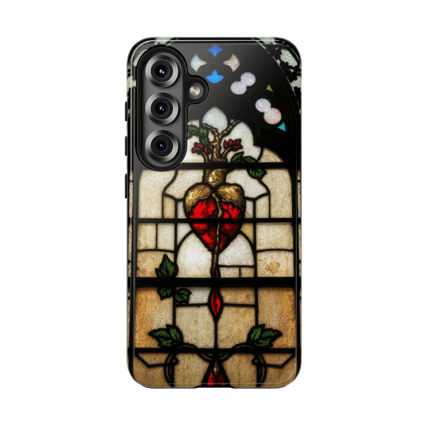Stained Glass Heart Tough Phone Case - Unique Design for Protection & Style