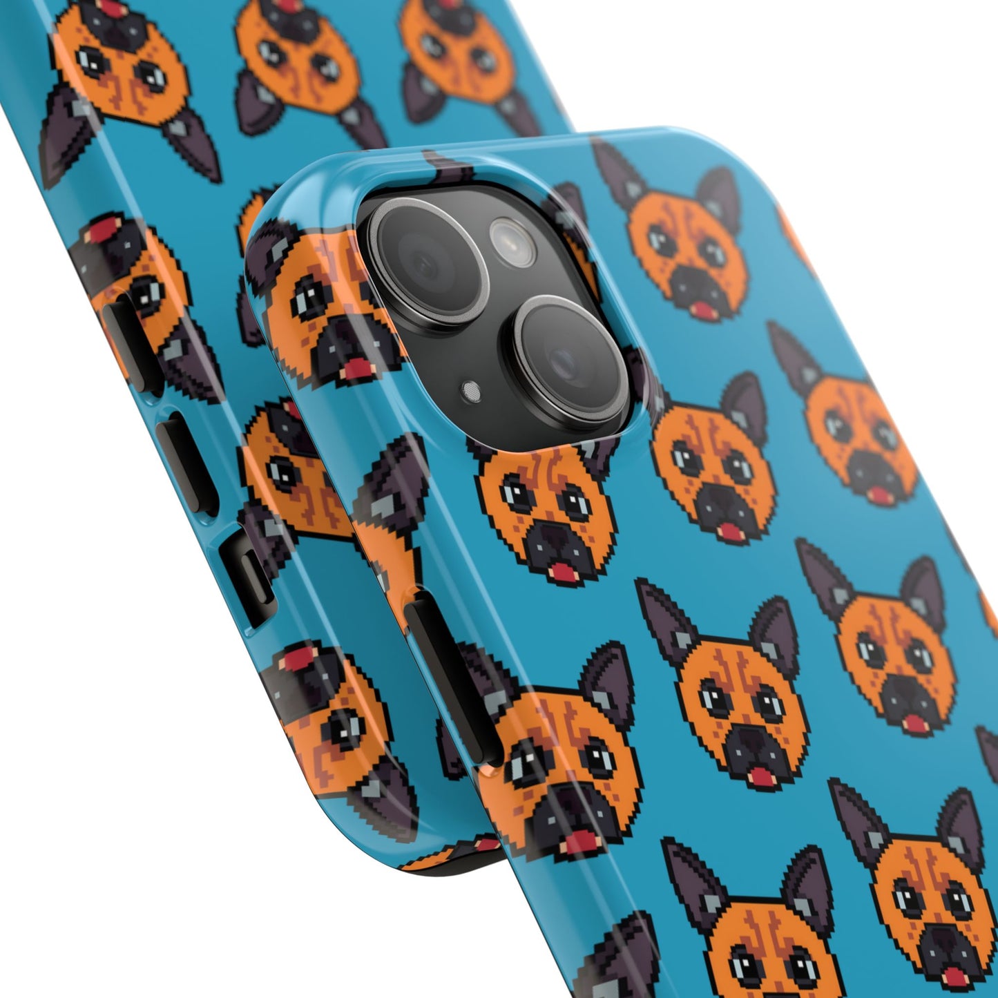 Cute Orange Dog Pixel Art Pattern Tough Phone Case - Fun & Durable Protection - for iPhone