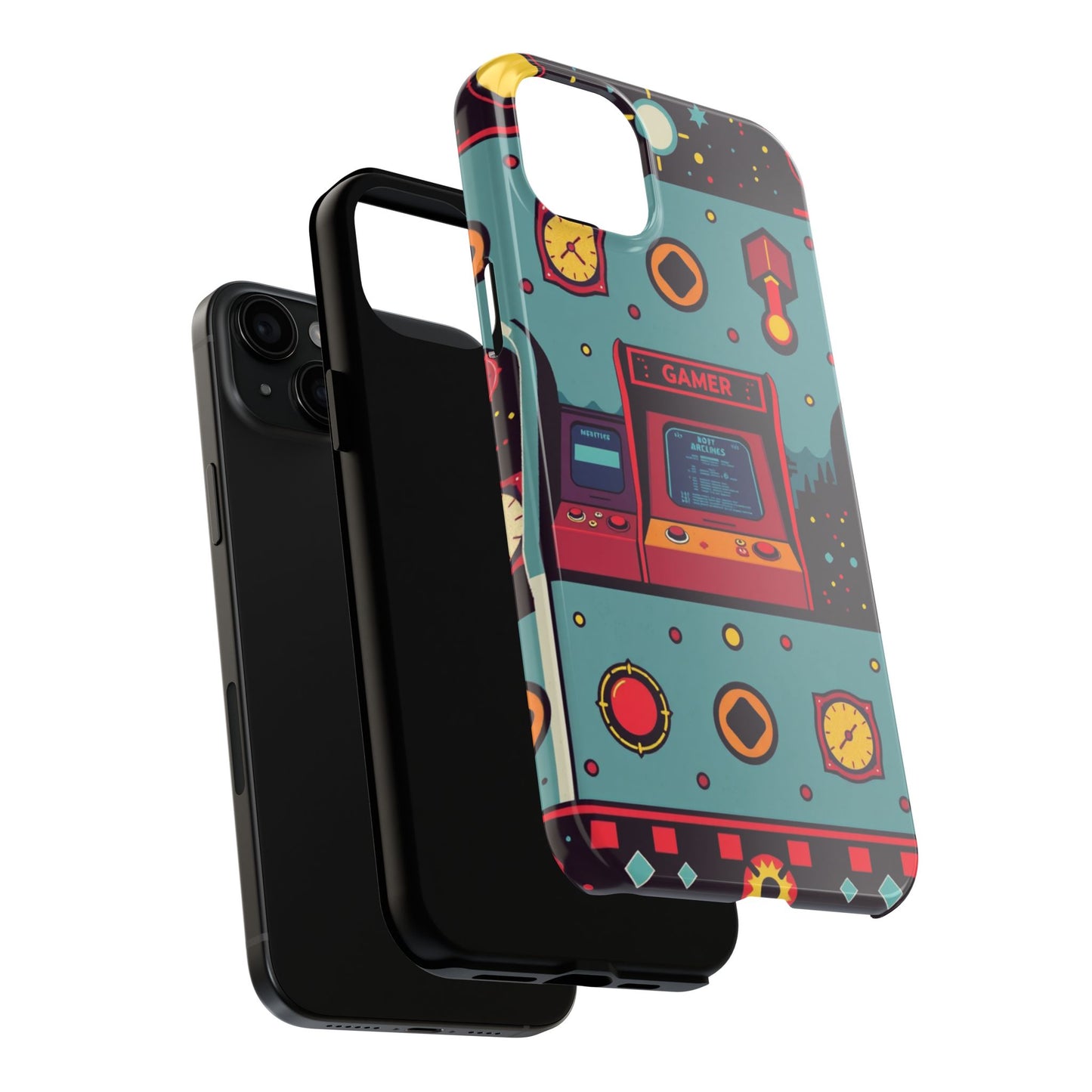Retro Gamer Tough Phone Case - Vibrant Arcade Design for Gaming Enthusiasts - for iPhone