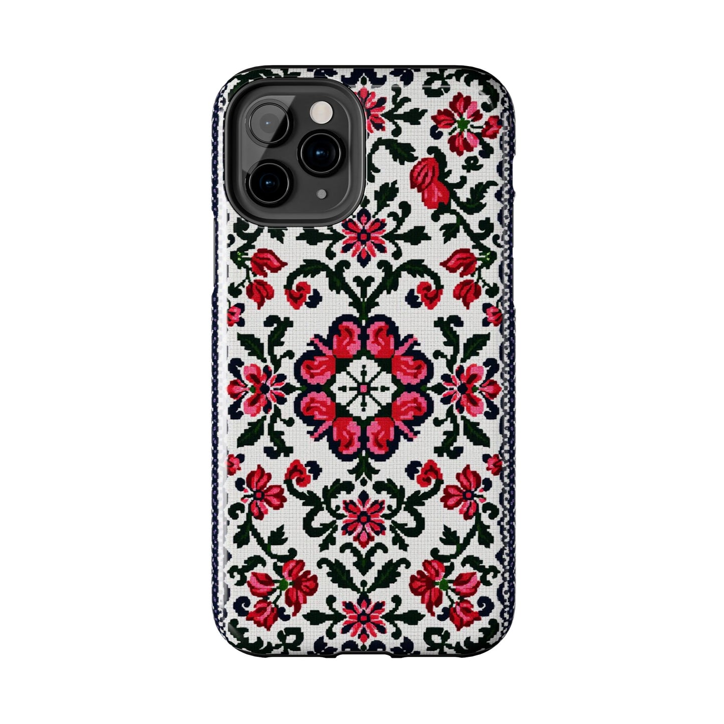 Traditional Knit Floral Design | Tough Phone Case - Durable Protection for iPhone