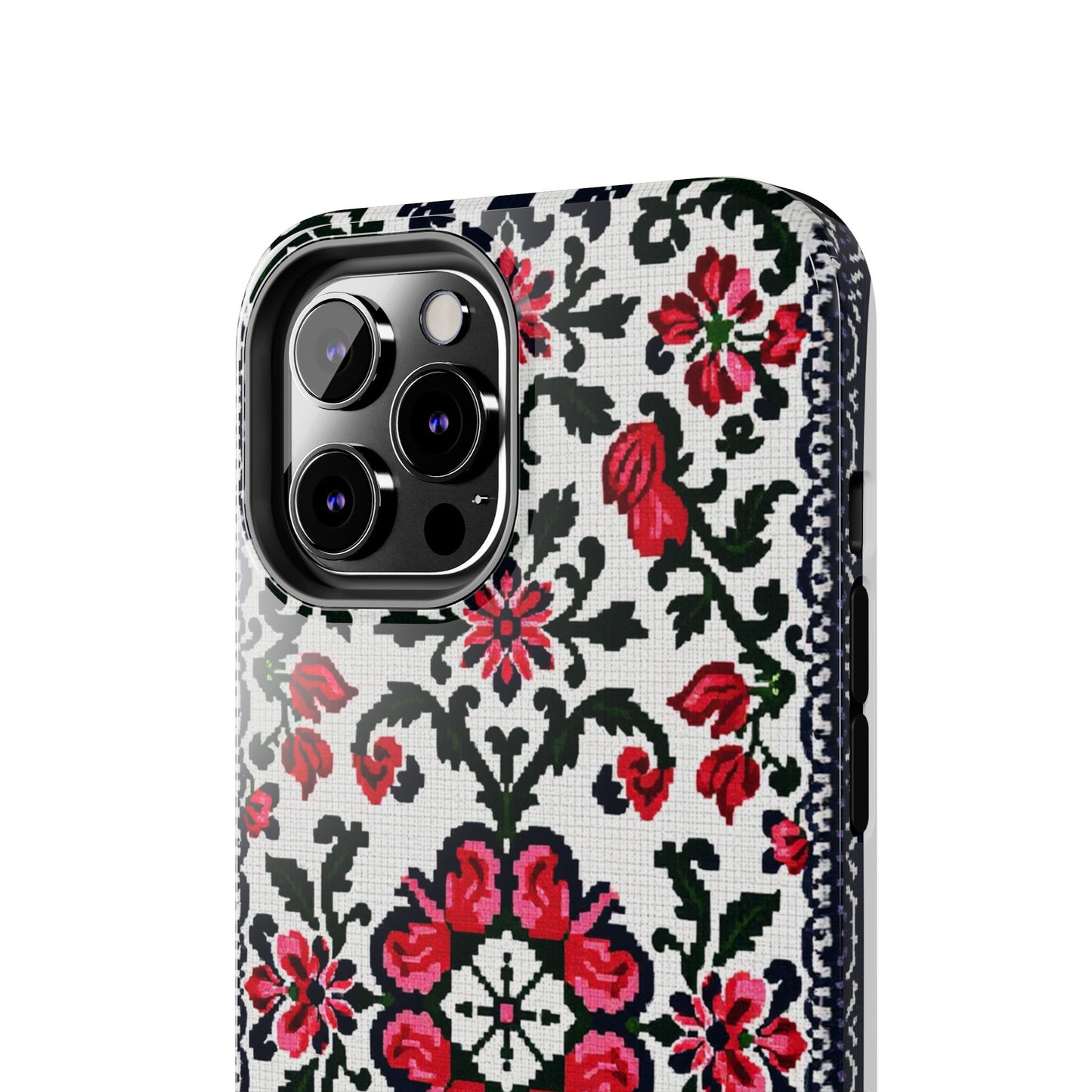 Traditional Knit Floral Design | Tough Phone Case - Durable Protection for iPhone