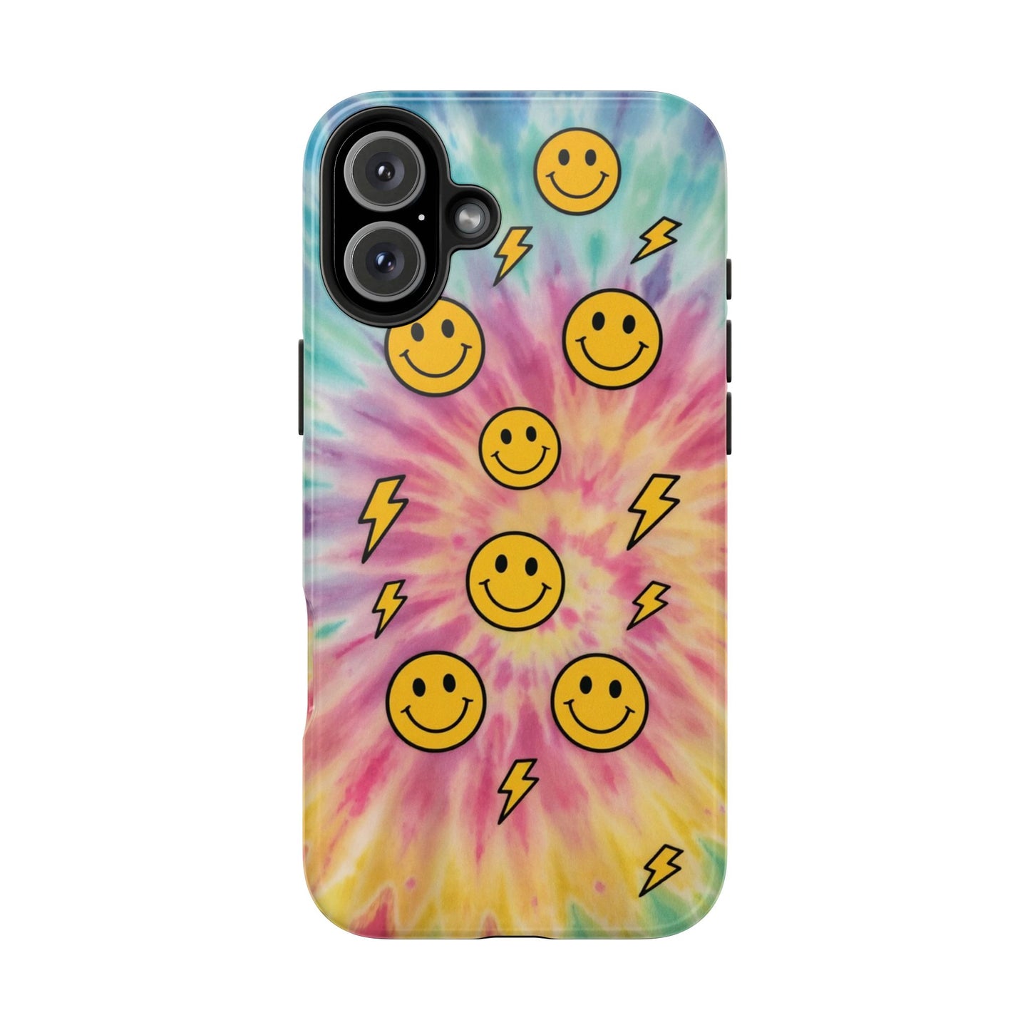 Colorful Smiley Lightning Tough Phone Case - Fun & Durable