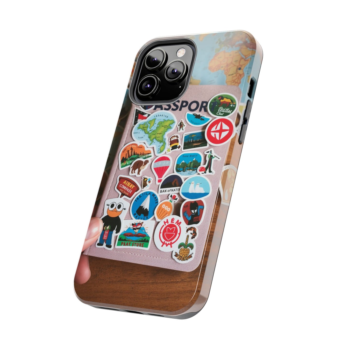 Adventure Stickers Phone Case - Tough Protection for Travel Lovers