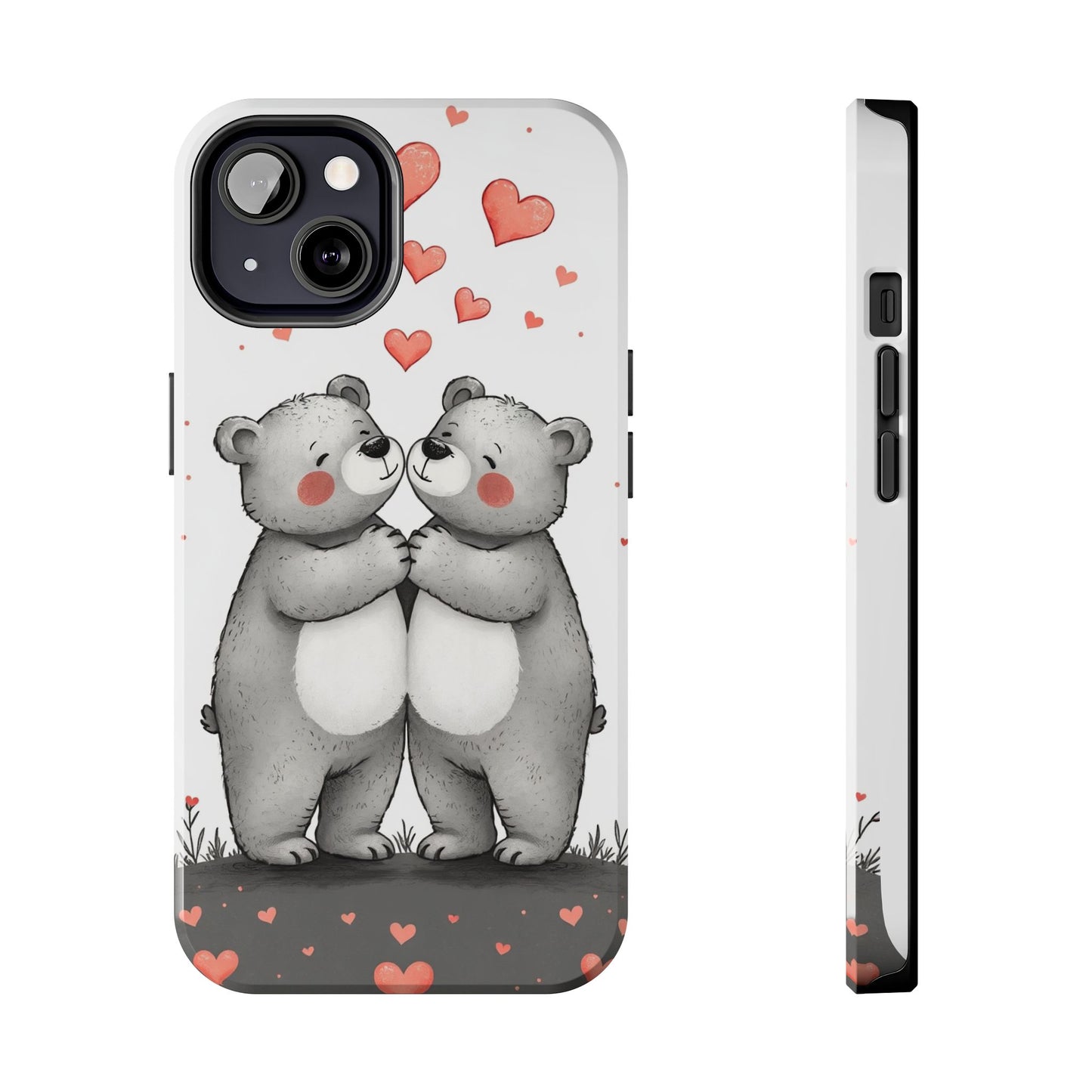 Cute Bear Love Tough Phone Case - Perfect for Valentine's Day & Couples