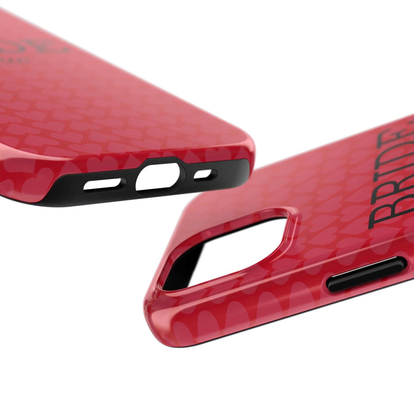 Bride Crew Tough Phone Case – Stylish Red Heart Design for Wedding Parties - for iPhone