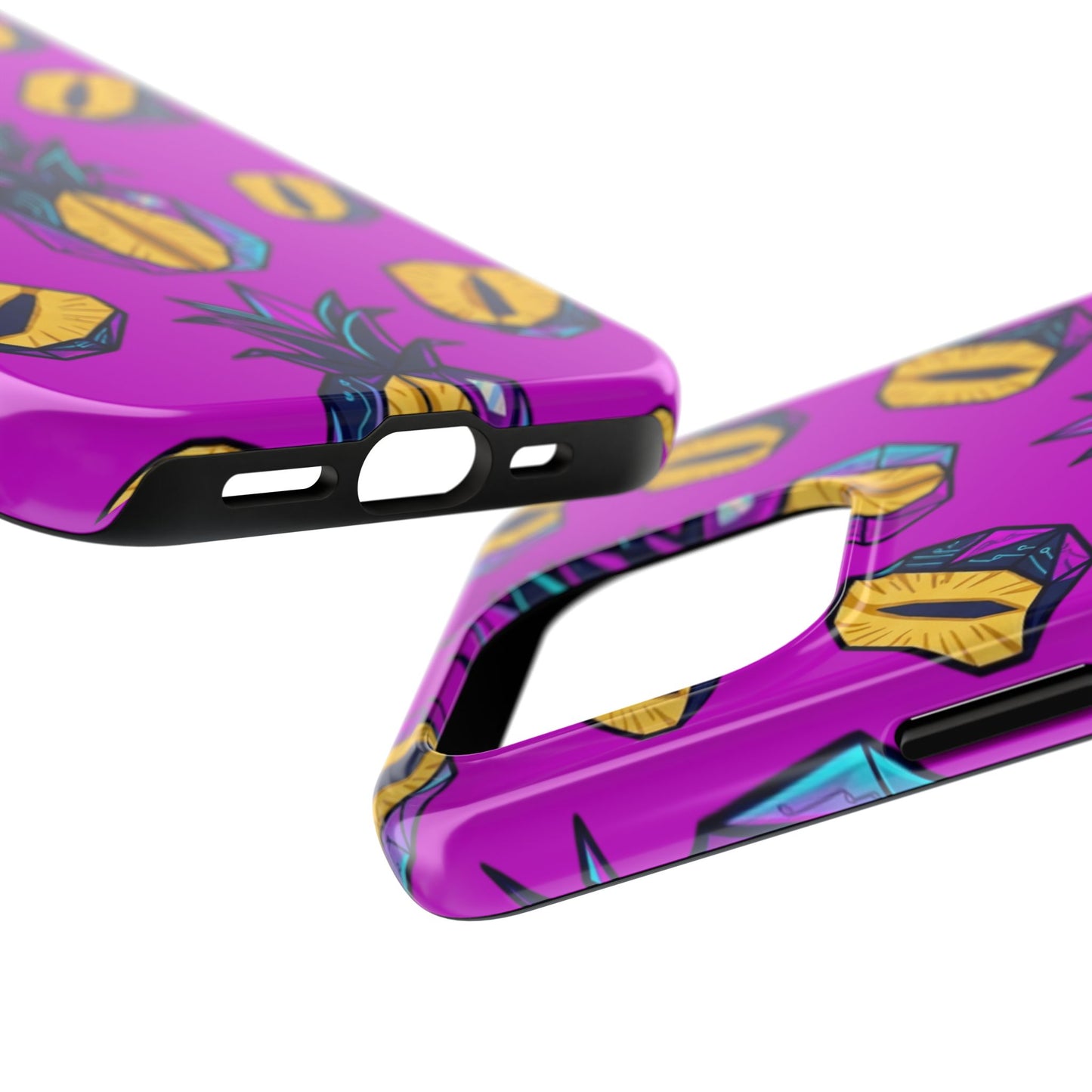 Cyberpunk Origami Pineapple iPhone Case