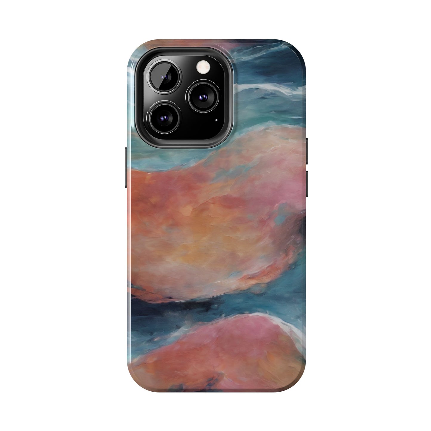 Artistic Painted Sea Tough Phone Case - Abstract Waves Design - for iPhone
