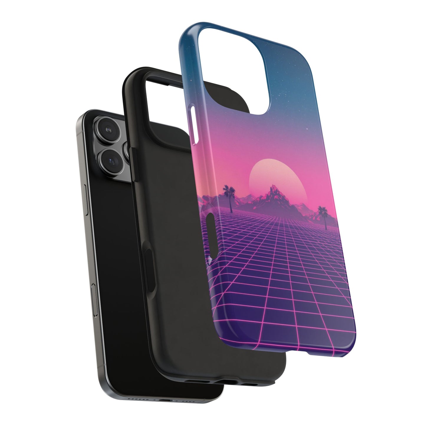Retro Aesthetic Tough Phone Case - Vibrant Sunset Design