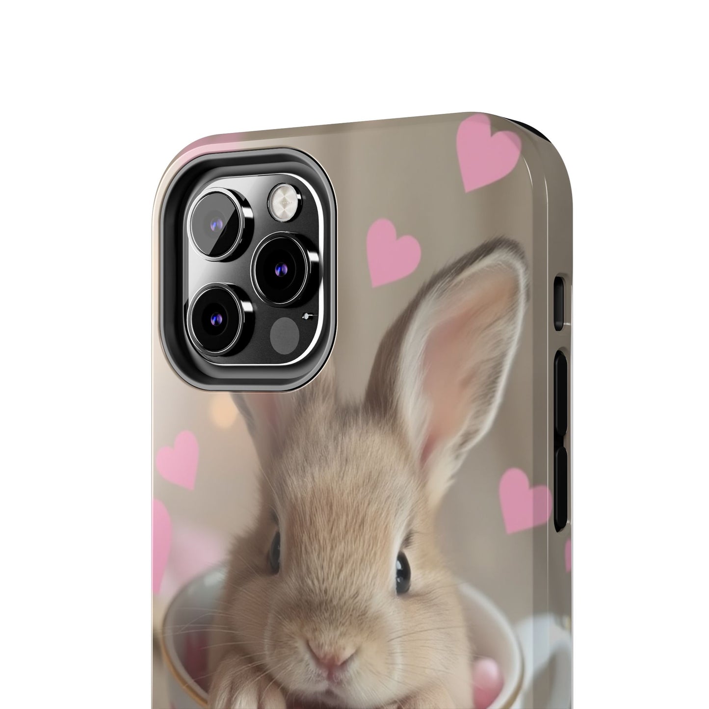 Adorable Bunny Phone Case with Heart Design - Cute Gift for Animal Lovers