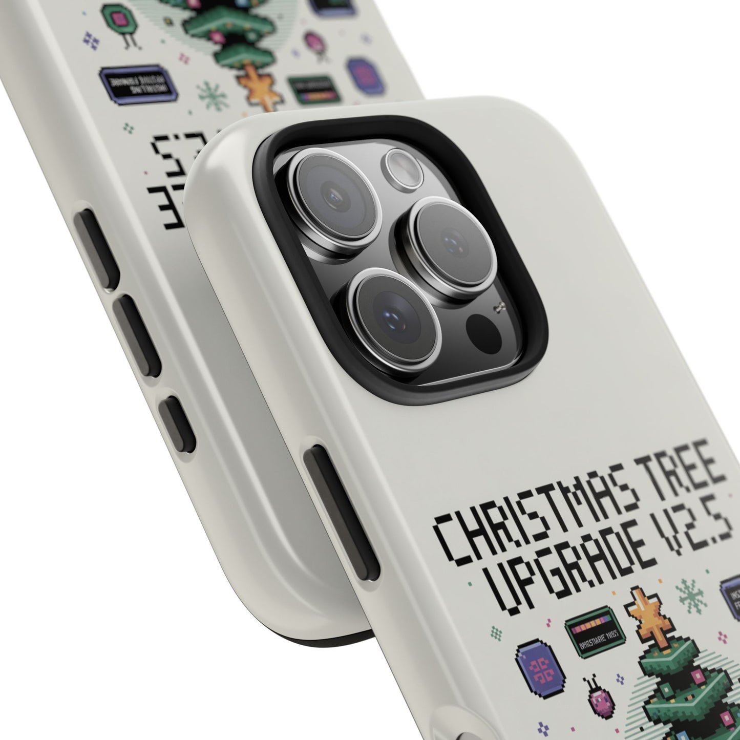 Christmas Tree Upgrade Tough iPhone Case - Pixel Art Design