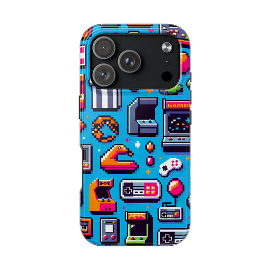 Retro Gaming Tough Phone Case - Pixel Art Design for Gamers - for iPhone
