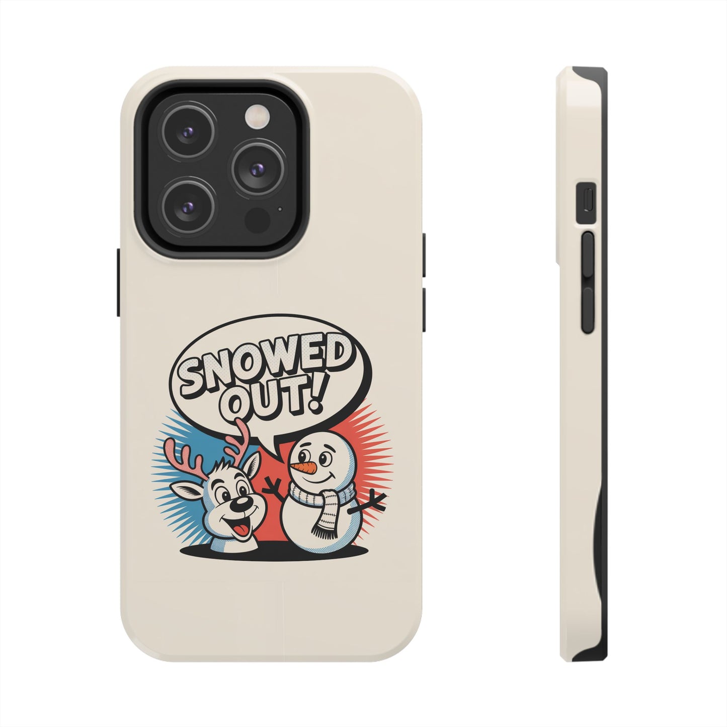 Snowman & Reindeer Tough Phone Case - Snowed Out Holiday Design