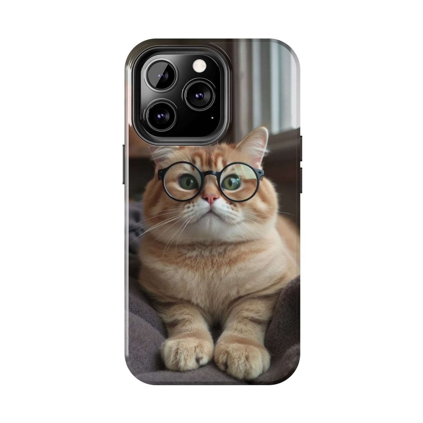 Cute Cat Glasses Tough Phone Case - Fun & Stylish Protection for Cat Lovers