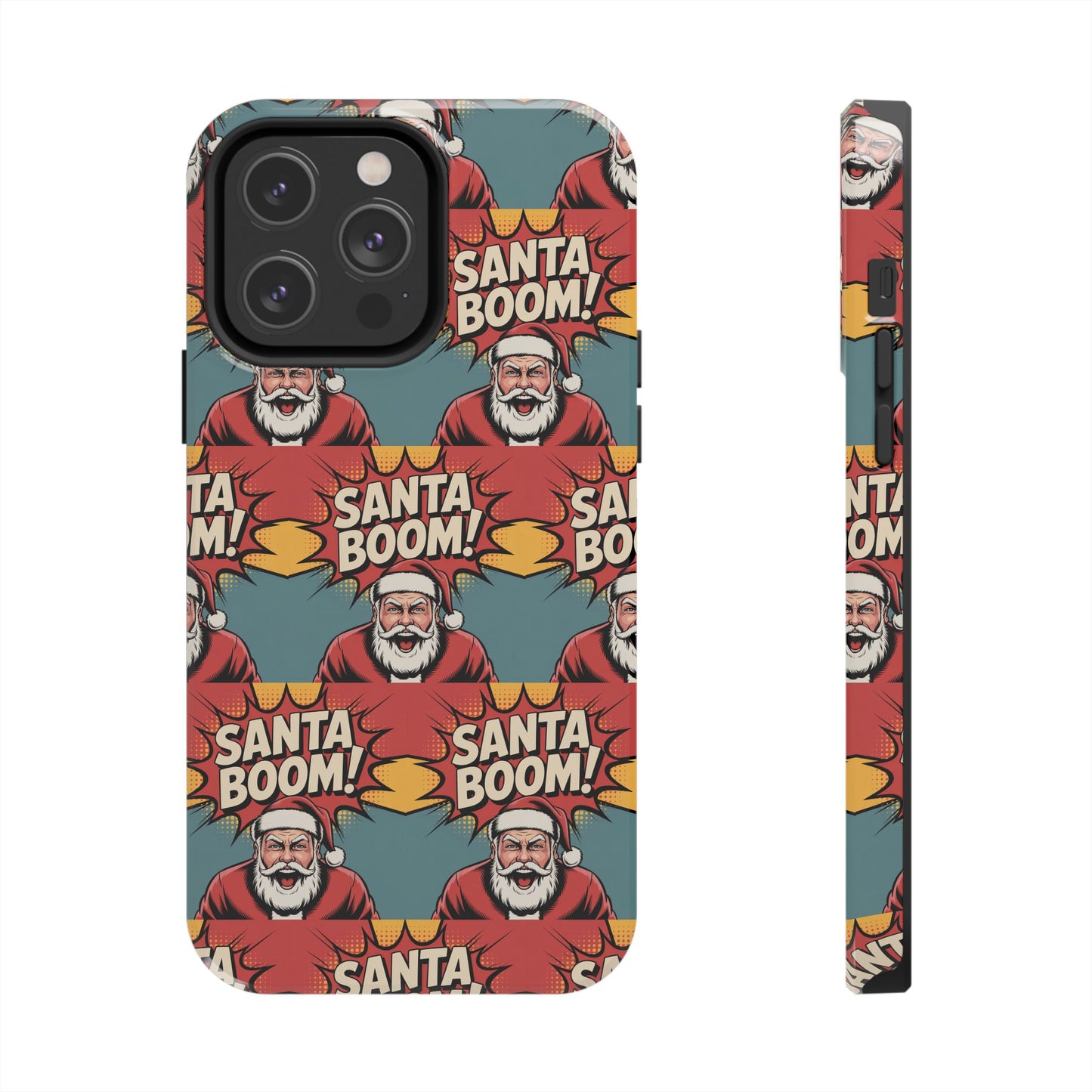 Festive Santa Boom Pattern Tough Phone Case