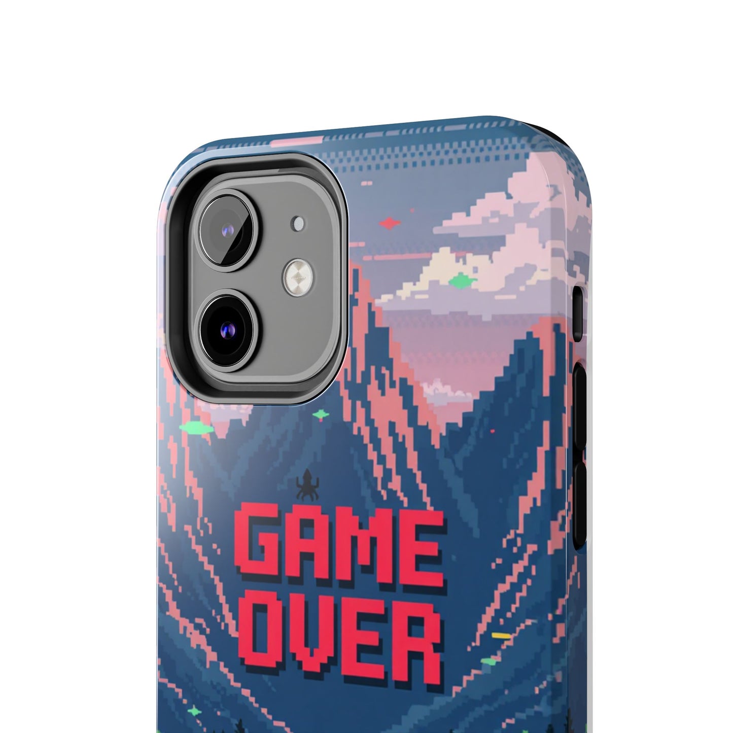 Pixel Art Tough Phone Case - 'Game Over' Design for Gamers