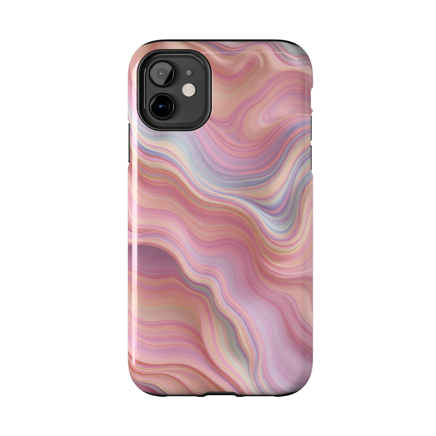 Stylish Tough Phone Cases - Abstract Pink Marble Design